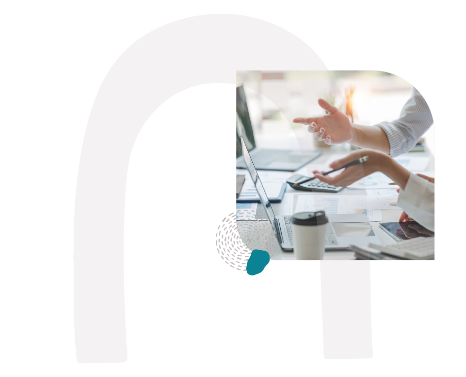 About_imageFoundation_Rev stock image of someone on a video work call explaining something with their hands